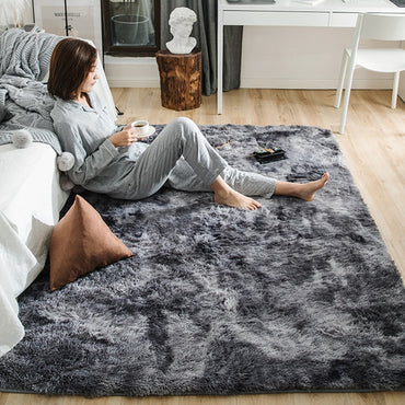 Plush Rug Bed Room Floor Fluffy Mats Anti-slip Room Blanket